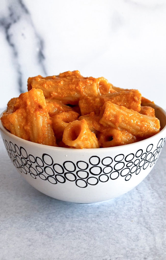 Creamy Tofu Pasta Sauce by Justine Snacks
