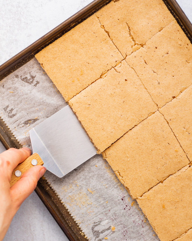 Slicing the pancakes
