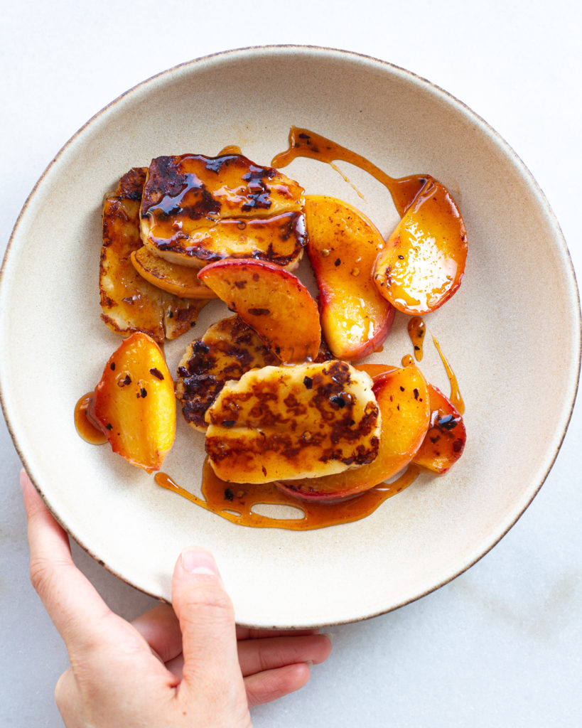 Peach & Ginger Hot Honey Halloumi