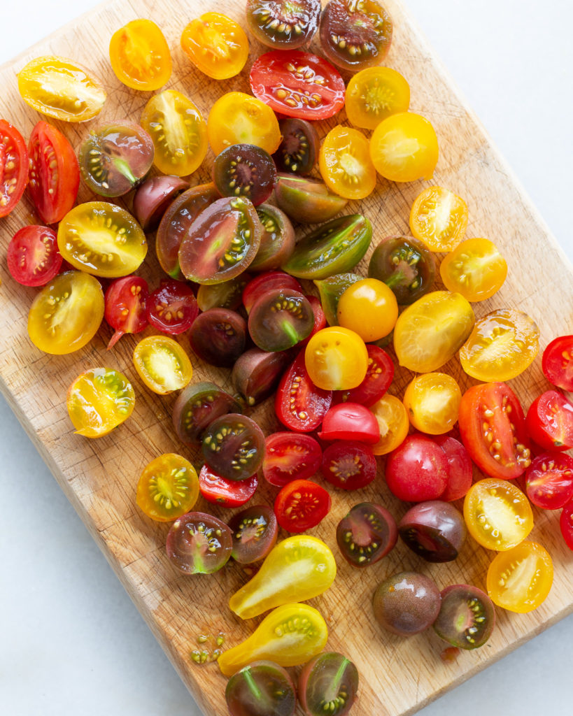halved cherry tomatoes