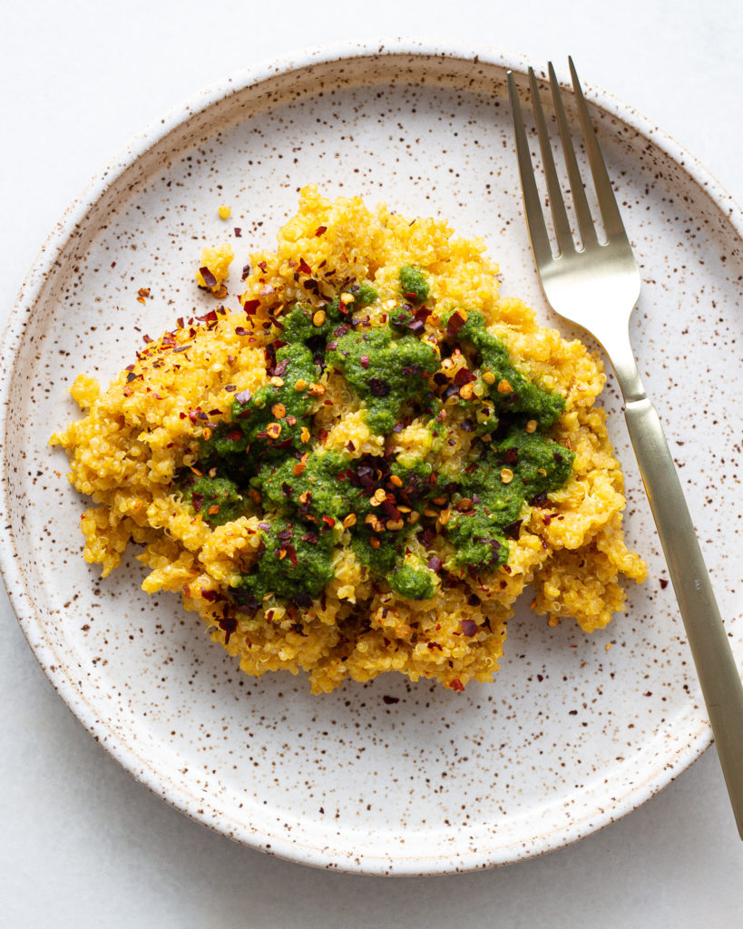 finished Corn & Burrata Baked Quinoa