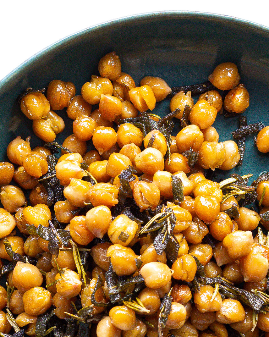 finished Crispy Chickpeas with Sage & Rosemary
