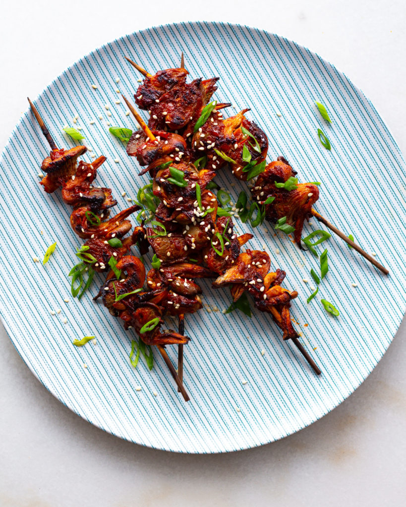 finished Oyster Mushroom Satay