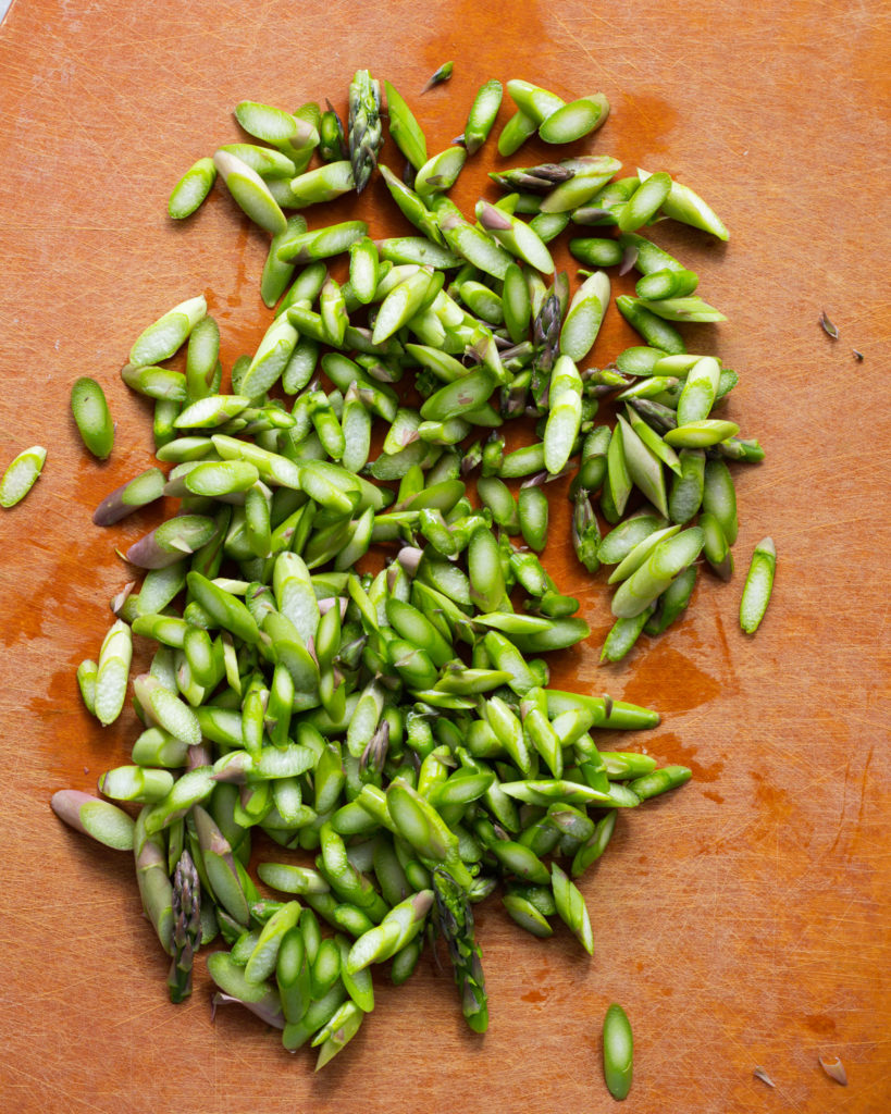 Sliced asparagus
