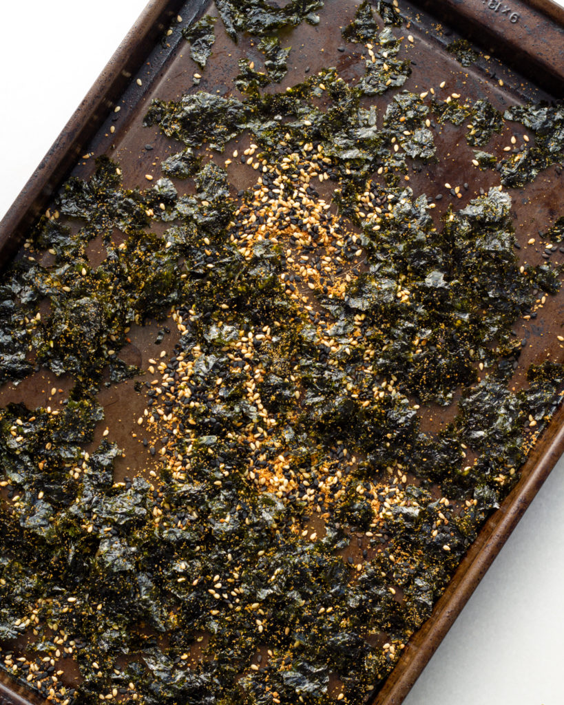 roasted nori and sesame seeds