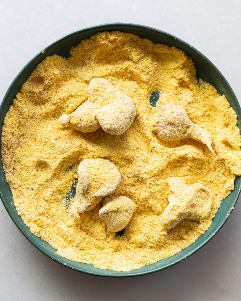 mushrooms in cornmeal