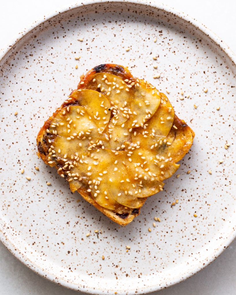 Finished Miso Maple Upside-down Toast