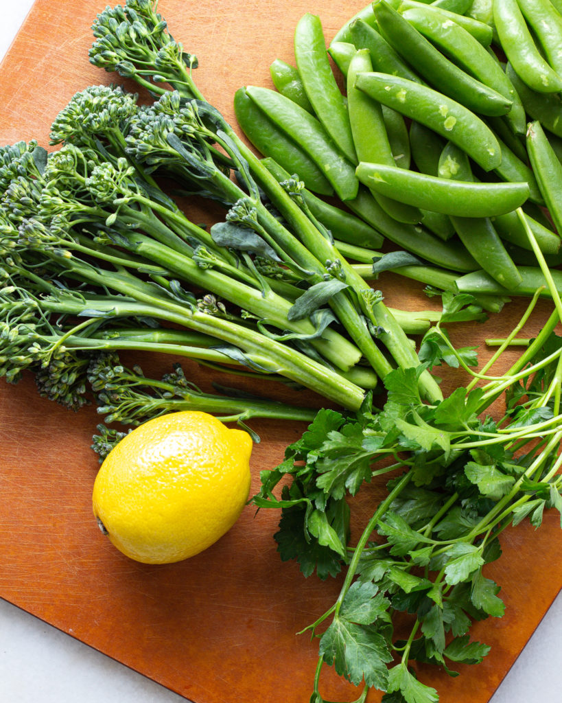 fresh greens and lemon
