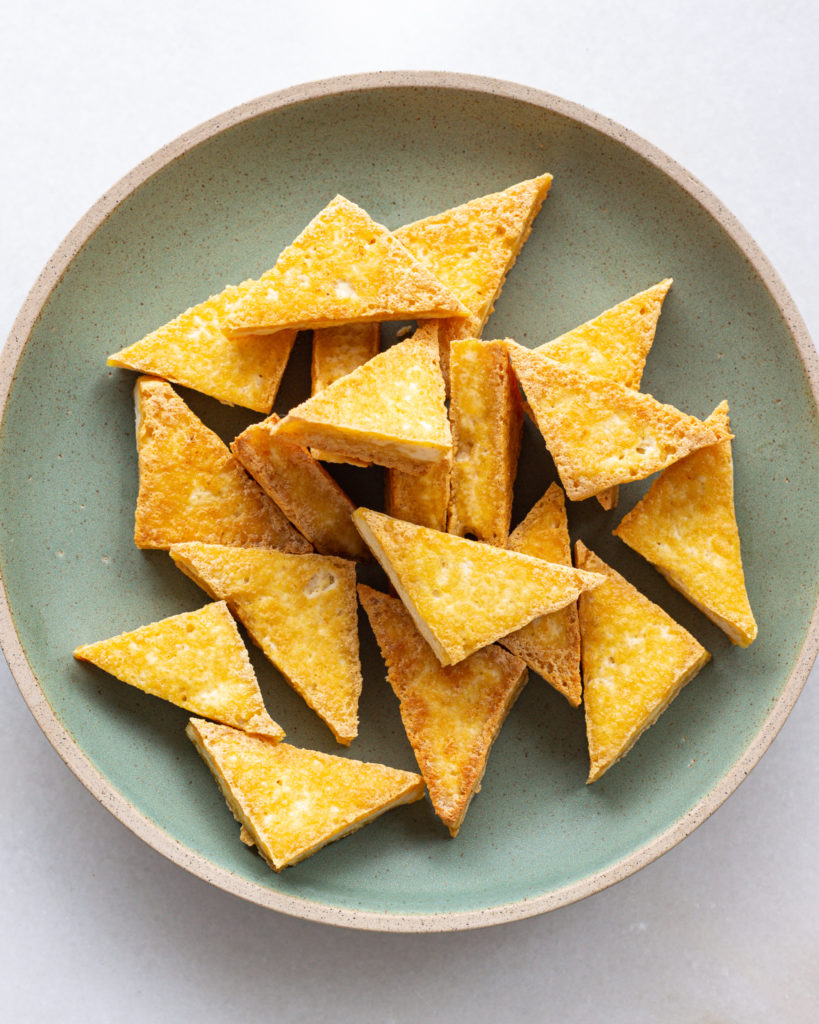 Finished crispy tofu