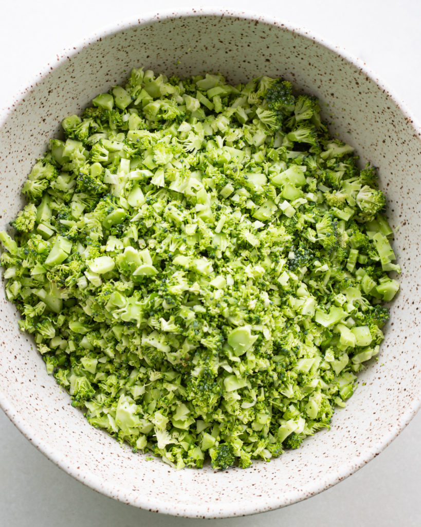 Chopped broccoli in bowl