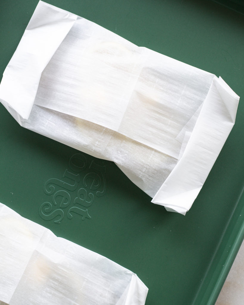 Fish wrapped in parchment paper