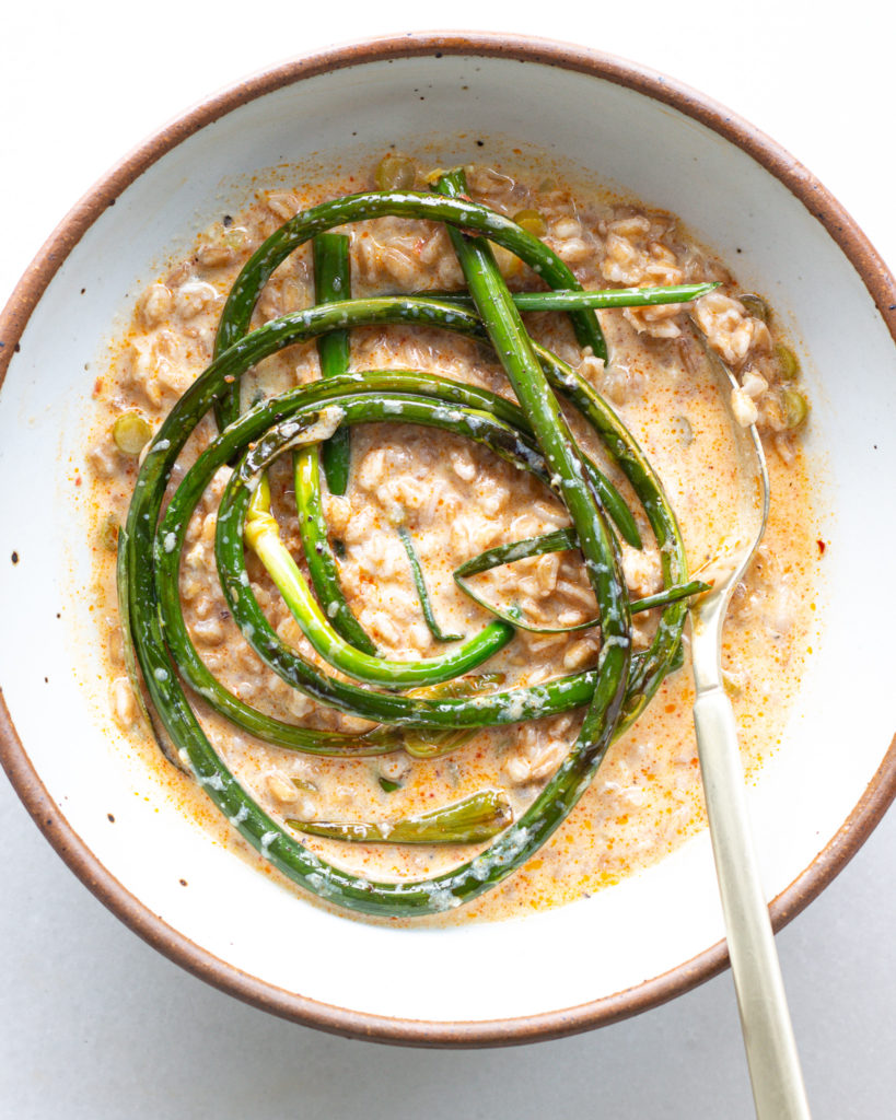 Finished Garlic Scape Egg Soup