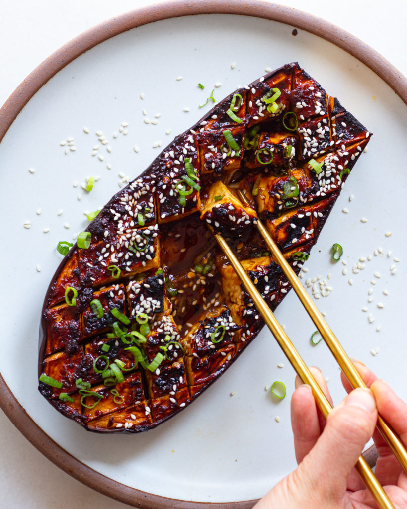 Finished Miso-Glazed Eggplant