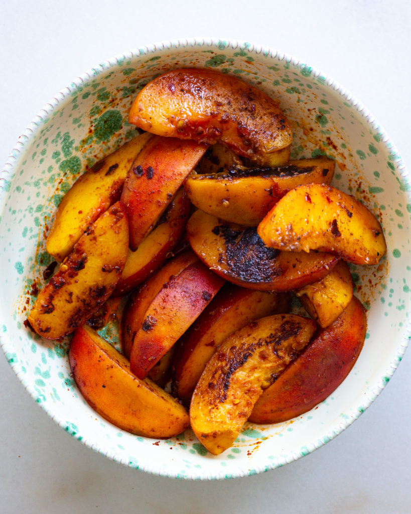 Grilled spiced peaches