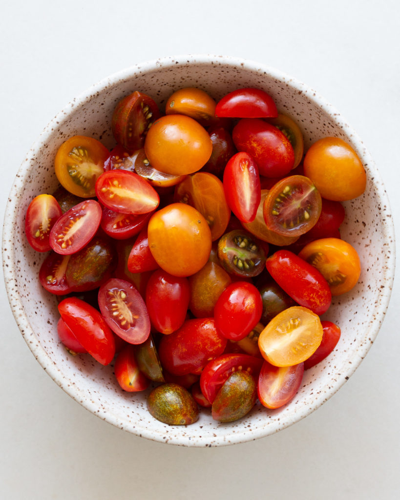 Sliced cherry tomatoes