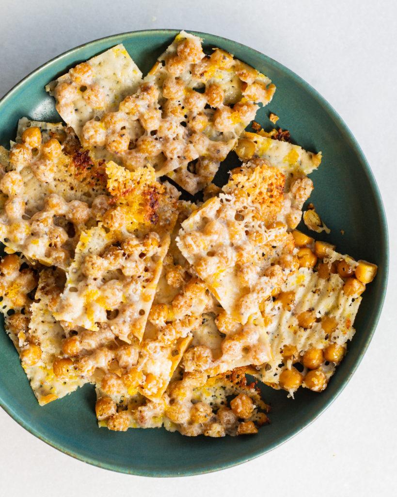 Finished Lemon Parmesan Chickpea Crisps