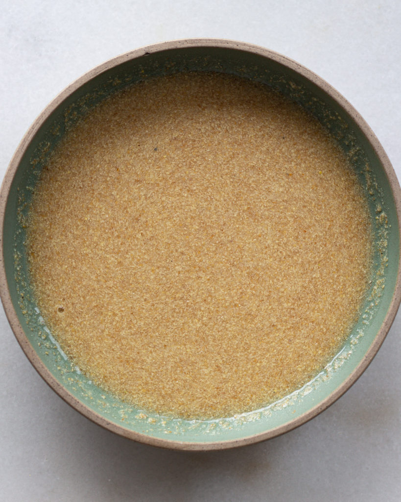 Flax and water, combined