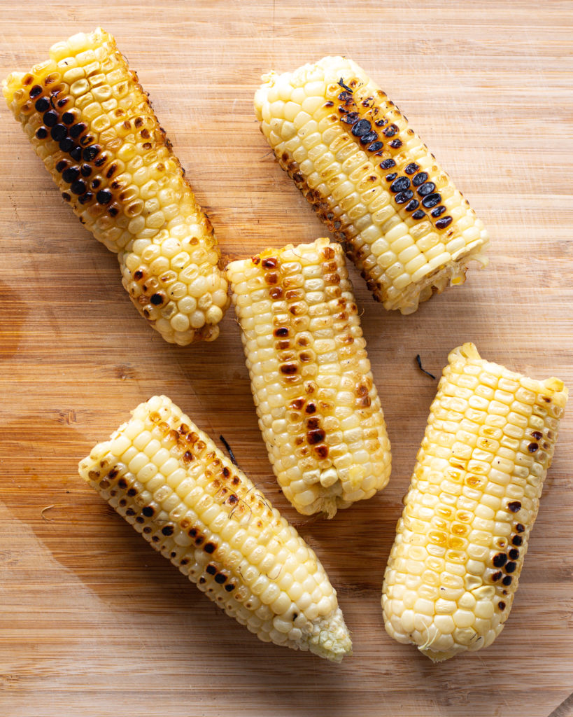 Charred corn on the cob