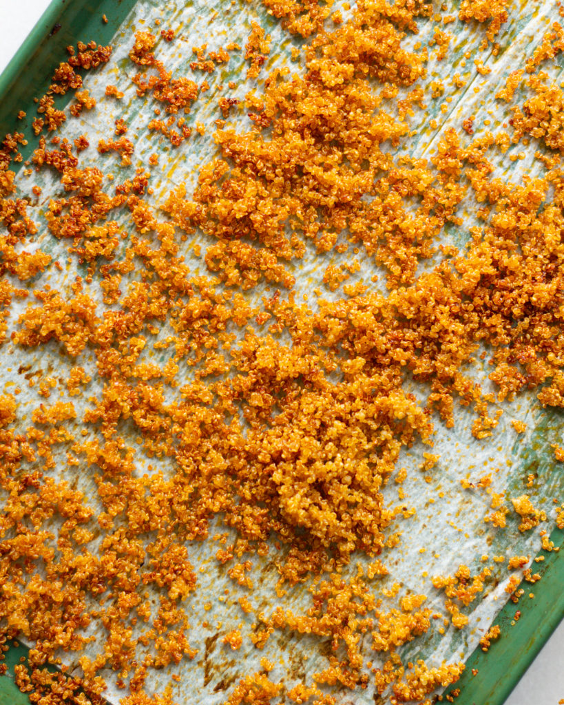 Finished crispy quinoa