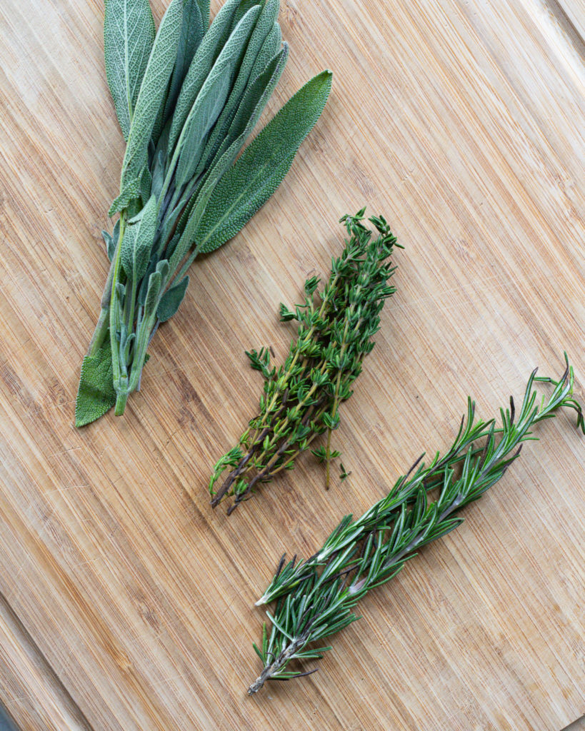 Fresh sage, thyme and rosemary