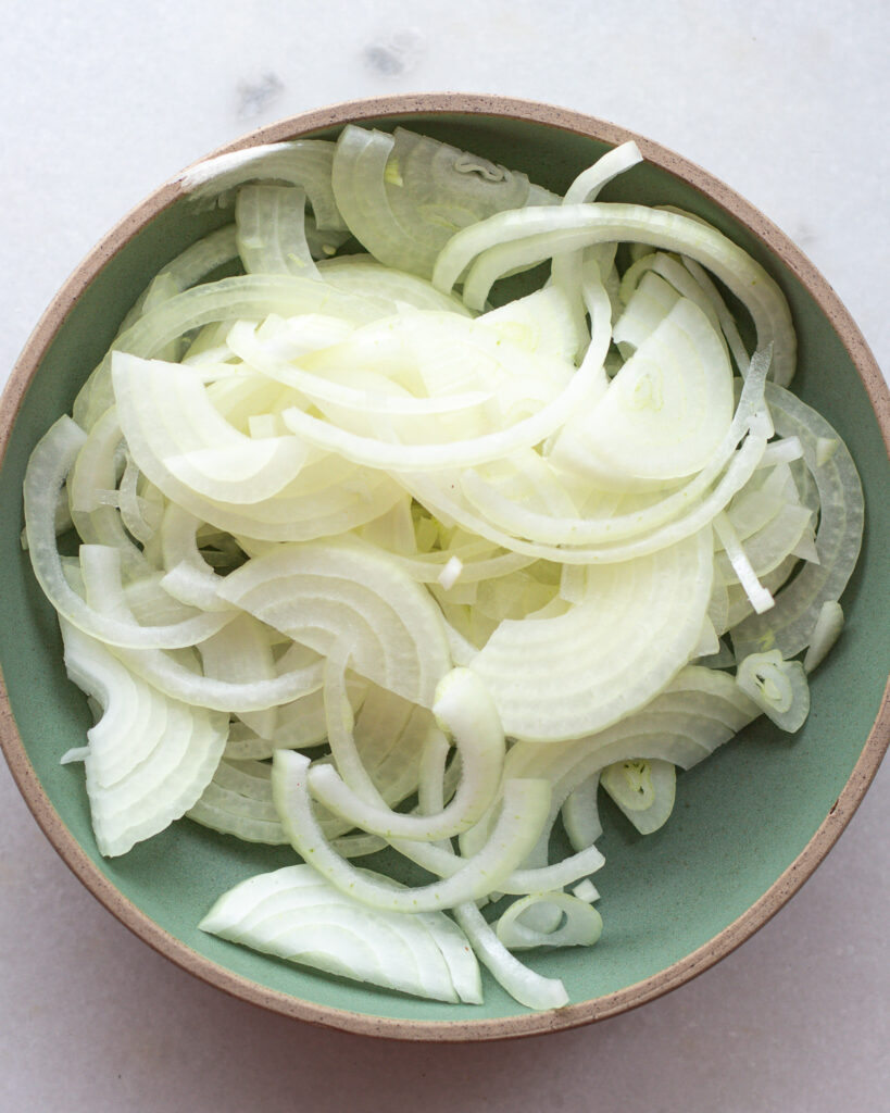 Sliced white onion