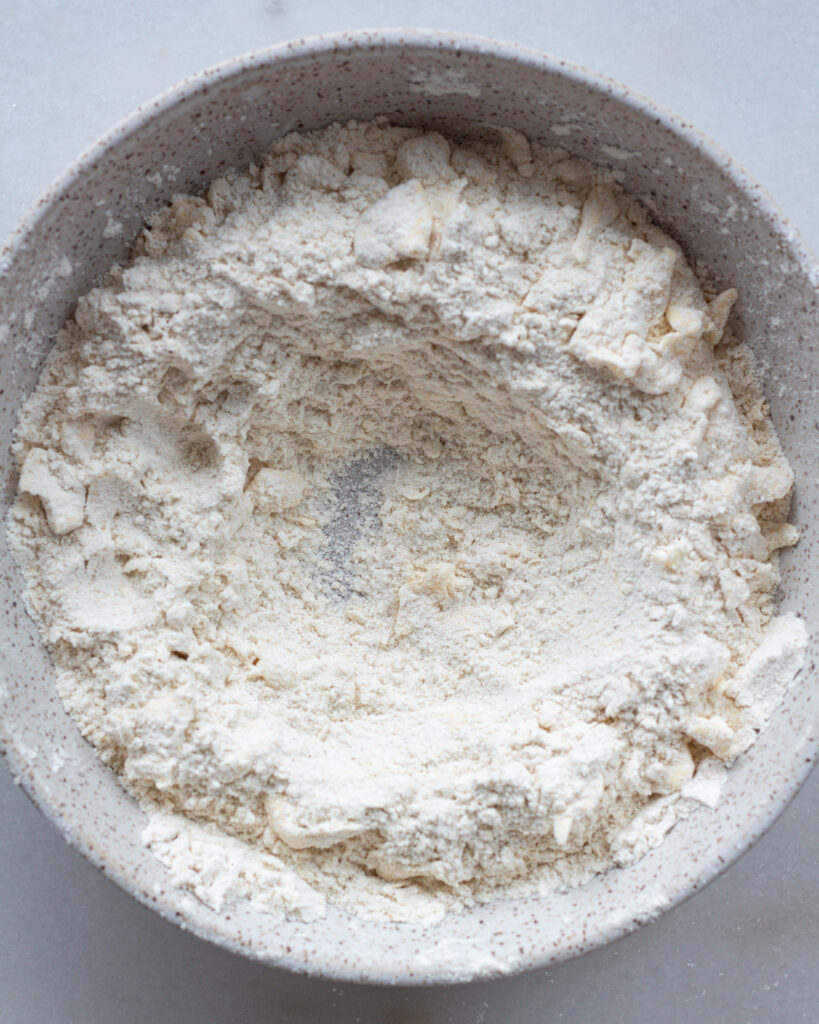 dry ingredients for carrot biscuits combined in a bowl