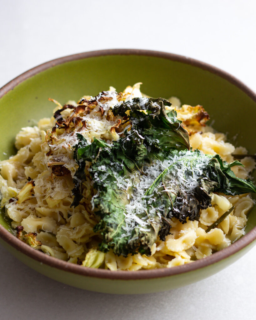 Miso butter pastina in a bowl