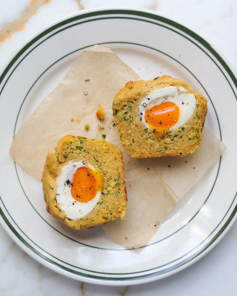 An egg-in-a-hole Craftsman and Wolves muffin!