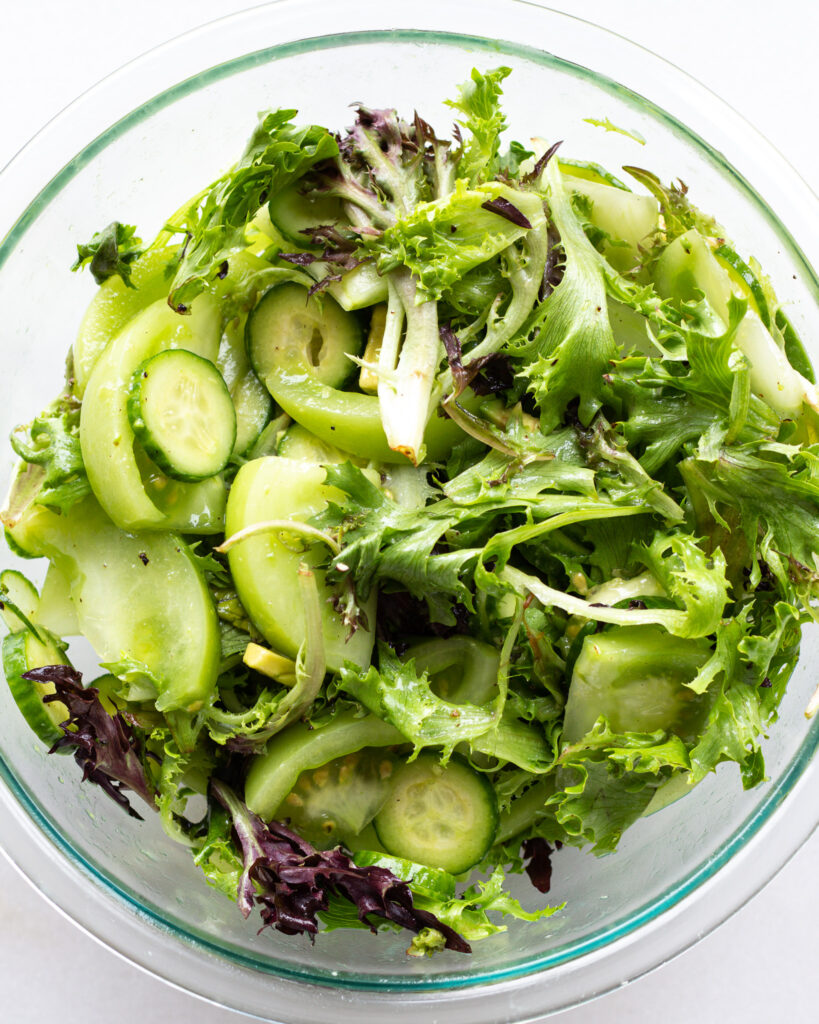 Green Tomato Salad before it is mixed