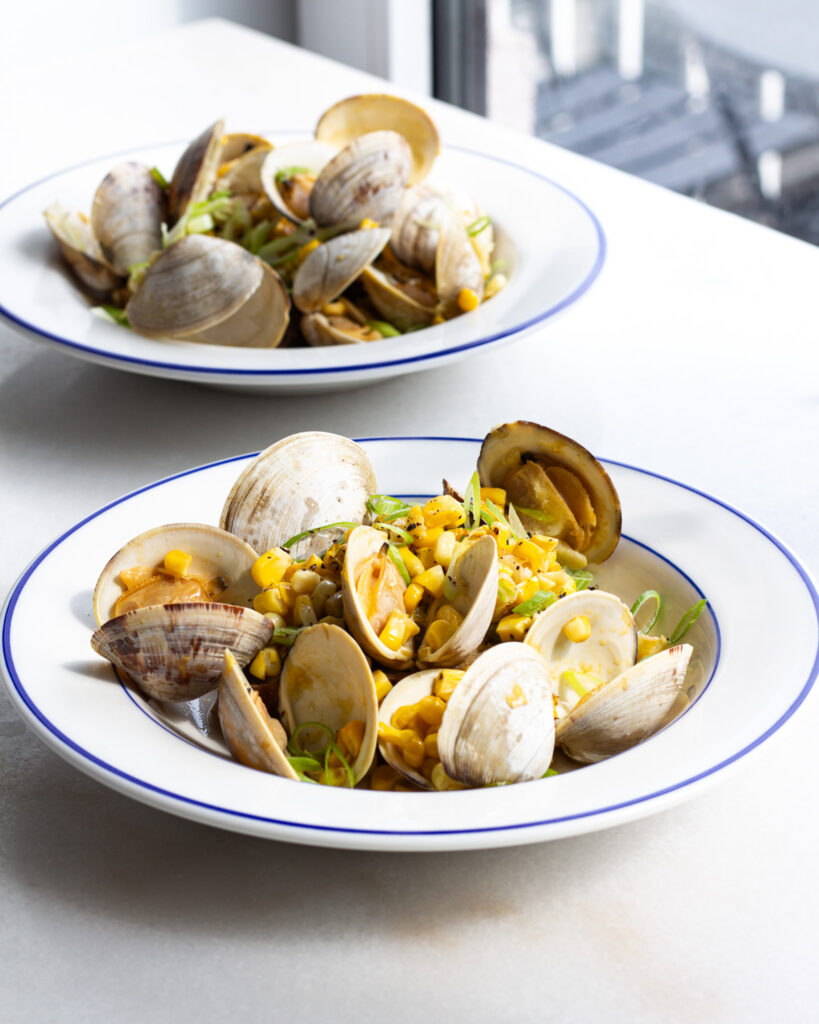 Finished Preserved Lemon Butter Clams with Corn