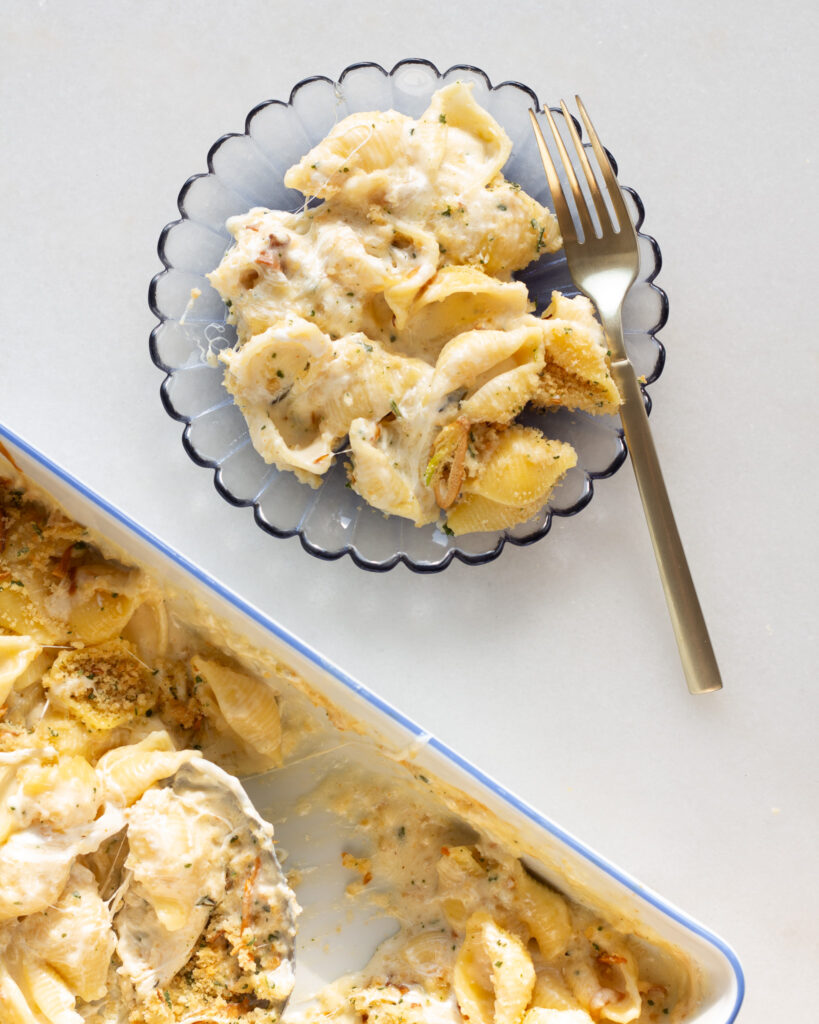 finished Four Cheese Mac n' Cheese with Garlic Sage Breadcrumbs