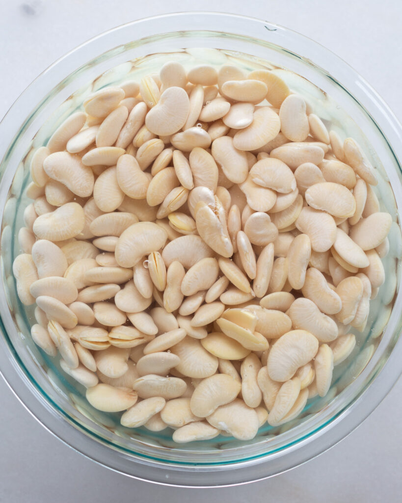 butter beans soaking in water