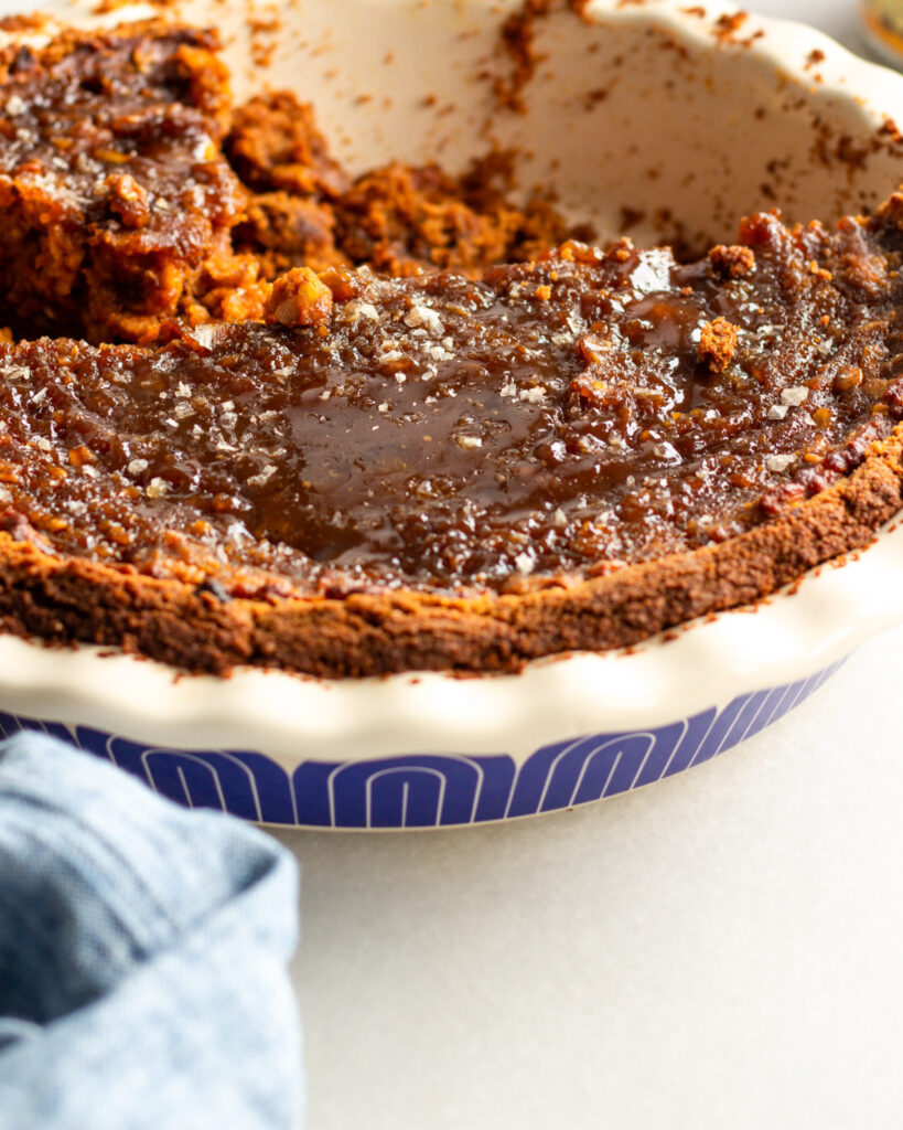 finished Salted Sticky Toffee Pudding Pumpkin Pie