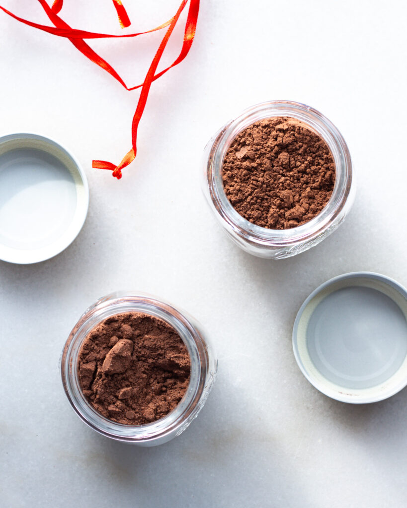 Cinnamon & Spice Homemade Hot Chocolate Mix divided