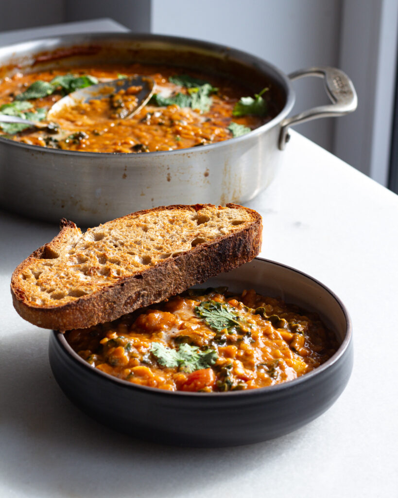 Sweet Potato Romesco Lentils