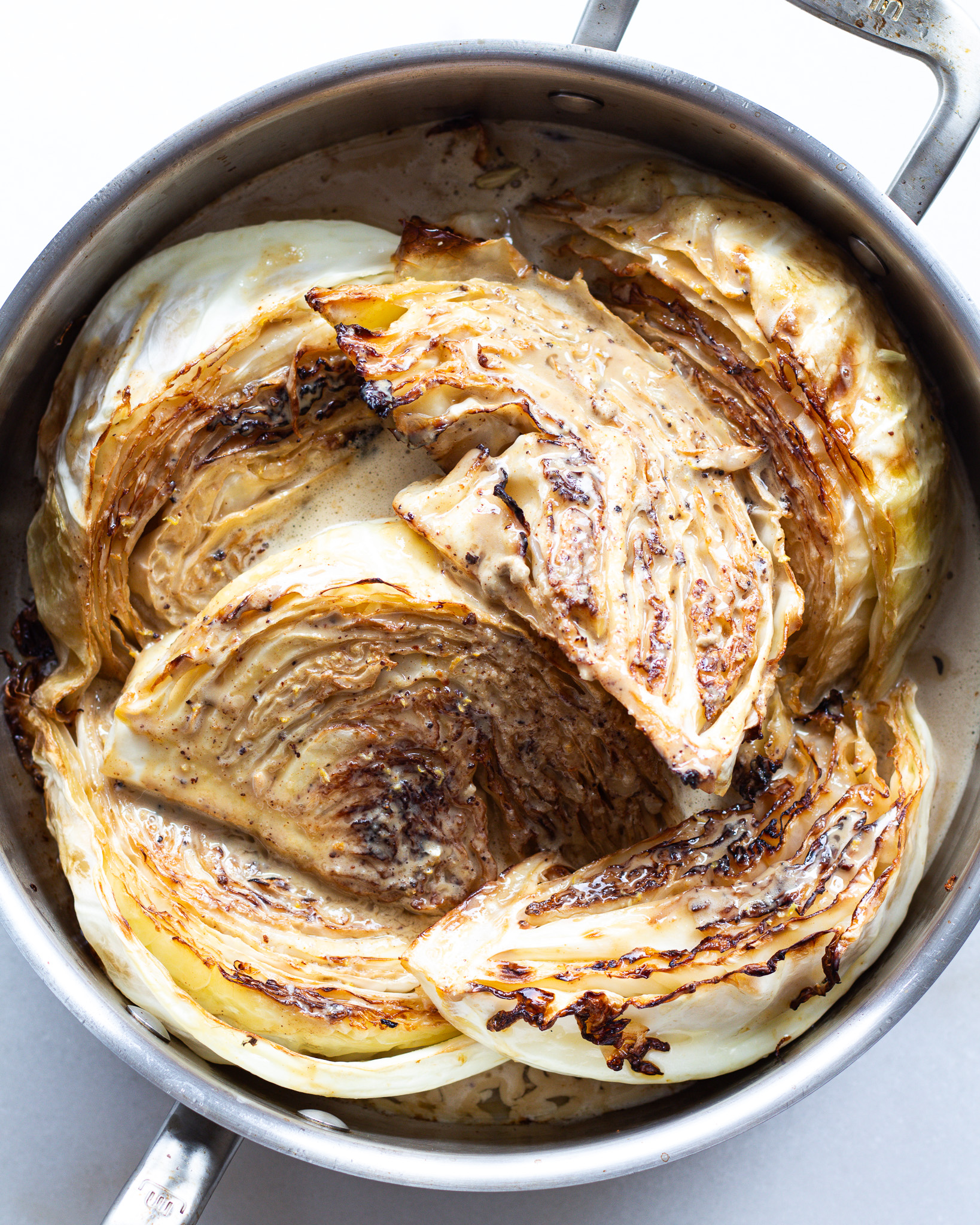 Brown Butter Tahini Cabbage with Sumac & Mint