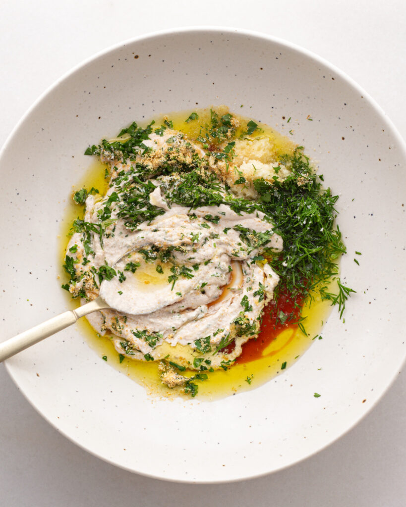 hot honey ranch ingredients in bowl