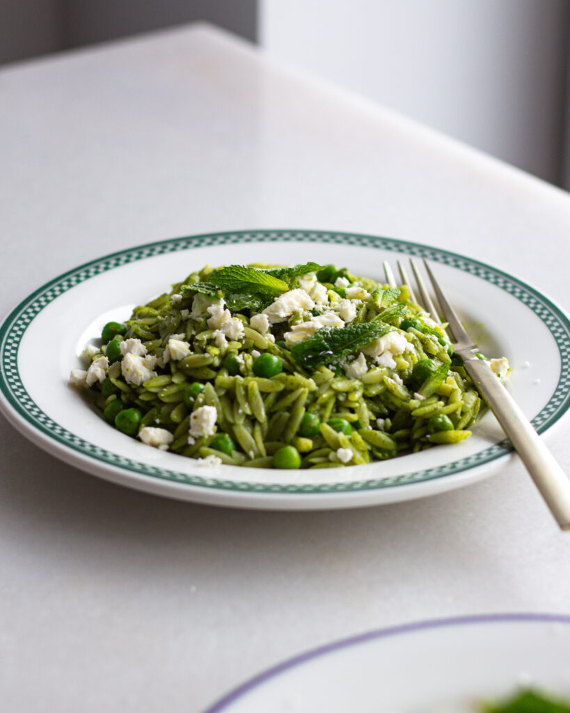 Arugula Orzo with Feta, Lemon & Mint