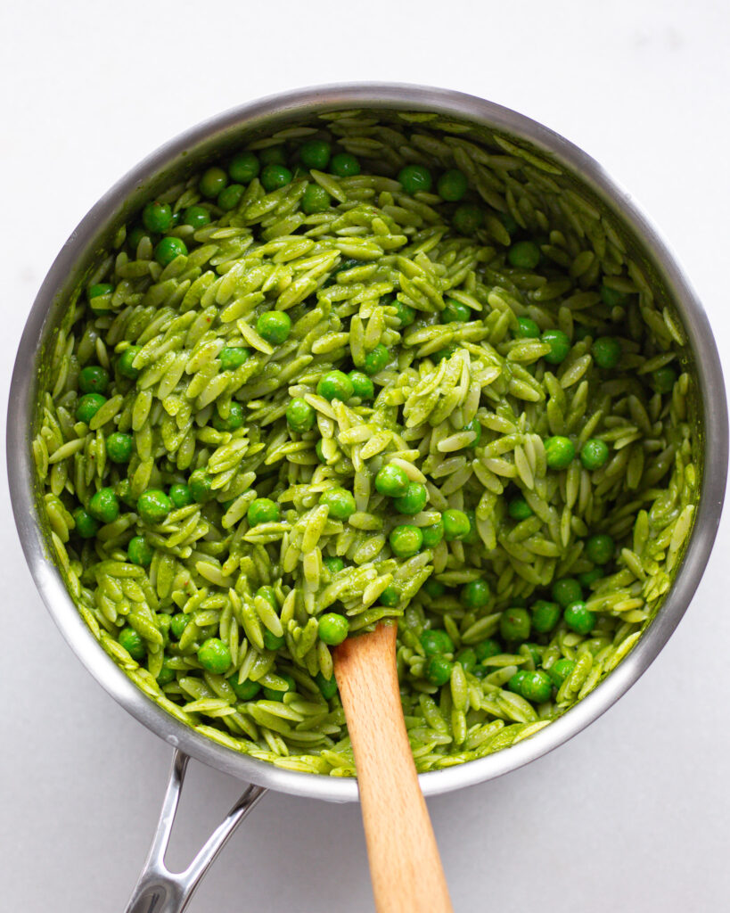 Arugula Orzo with Feta, Lemon & Mint