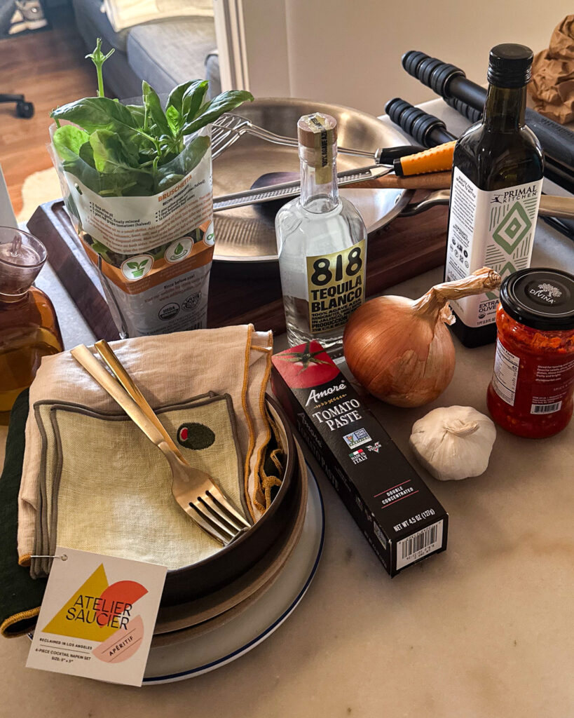 the ingredients for pasta alla tequila