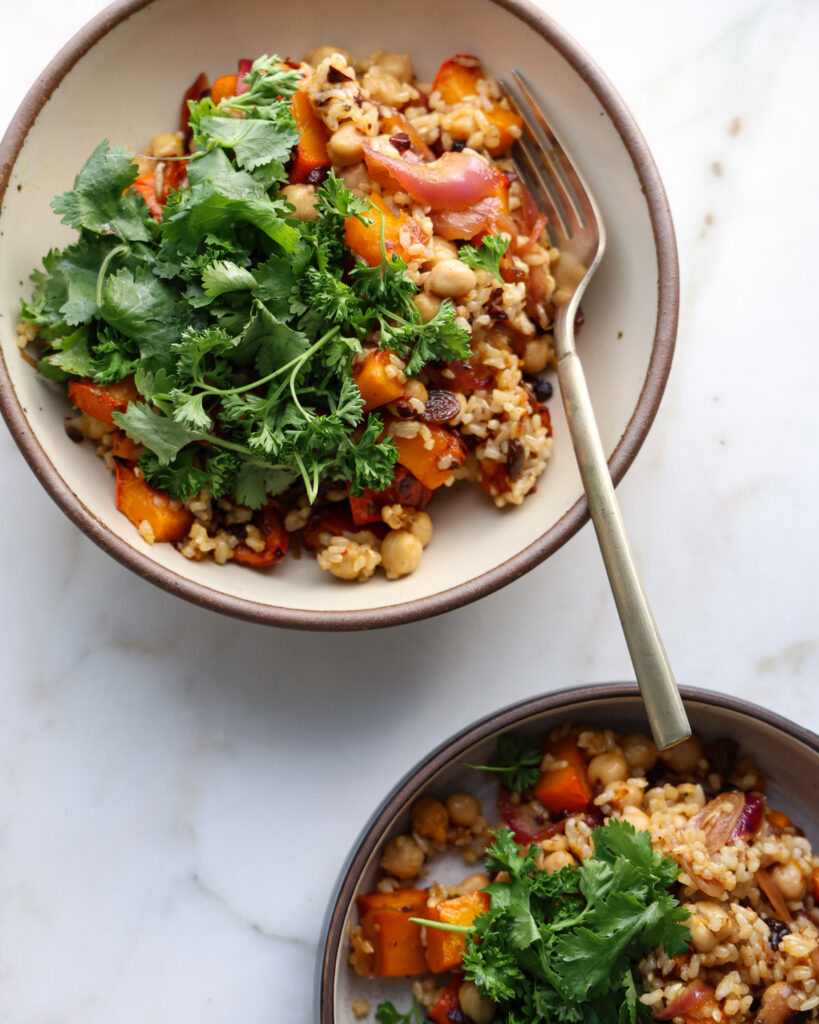 Two bowls of this plant-based kabocha squash recipe 