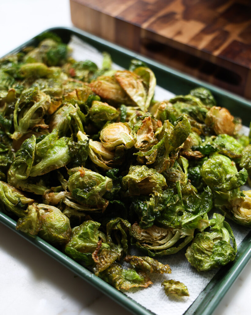 brussels sprouts after deep frying