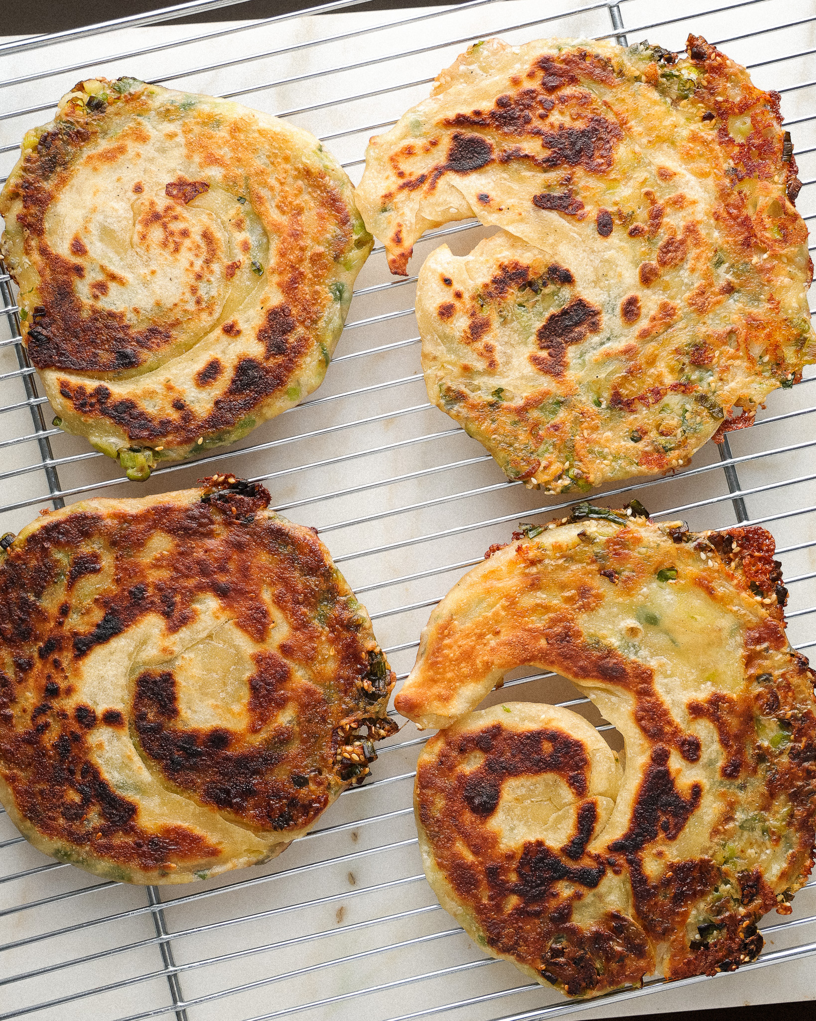 Cheesy Scallion Pancakes