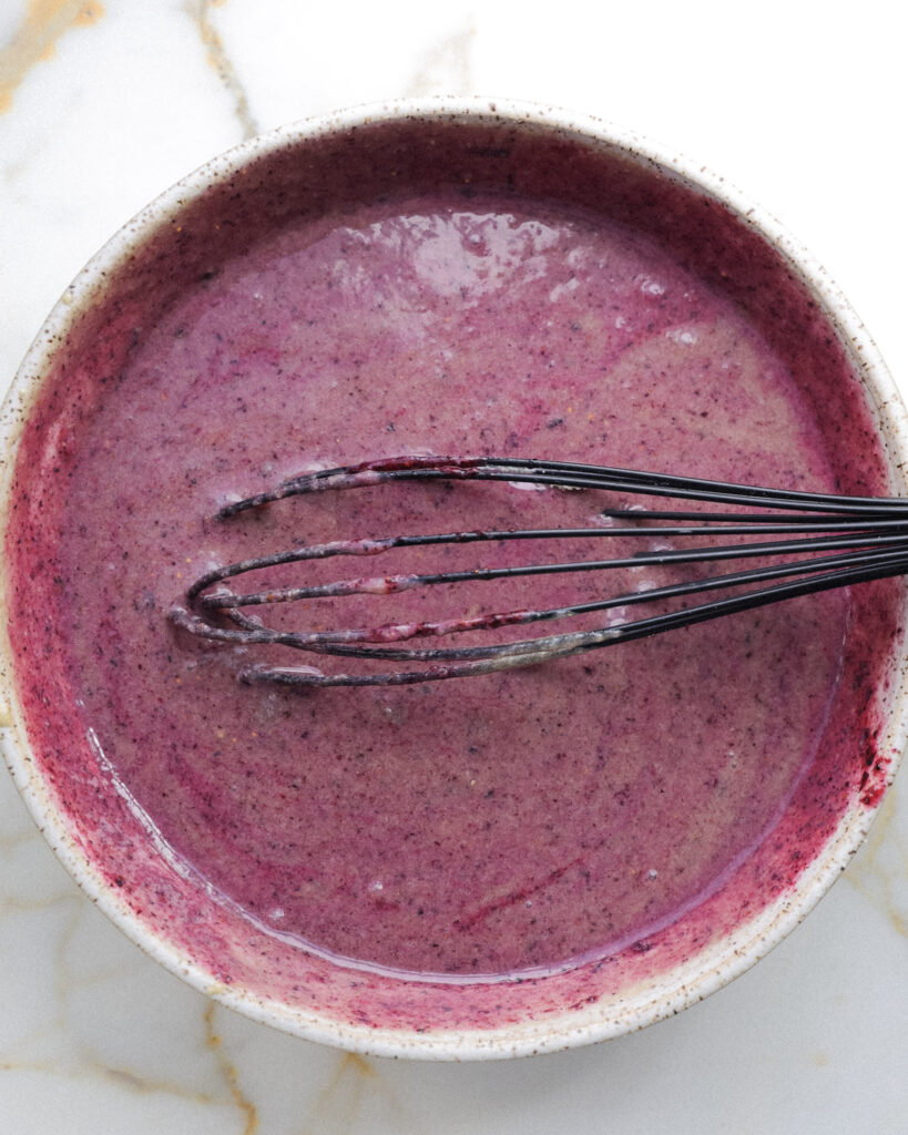 Blueberry brownie batter.