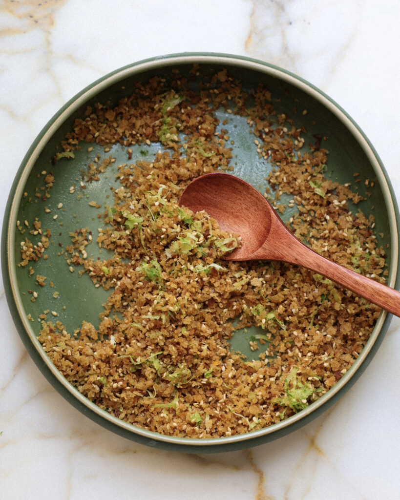 Toasted breadcrumbs with spices and herbs.