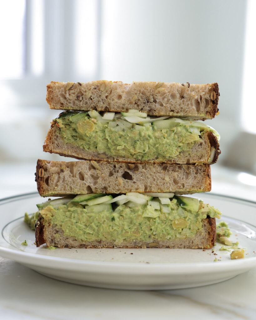 Green Chickpea Salad with Marinated Veggies