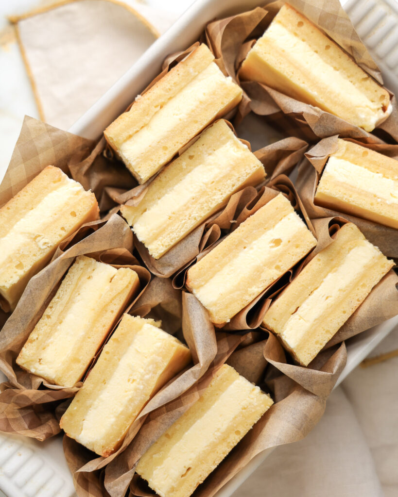 Gooey butter cake ice cream sandwiches