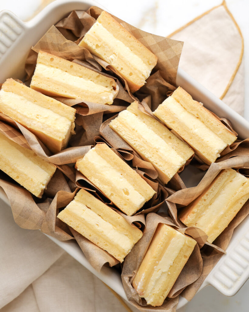Gooey butter cake ice cream sandwiches