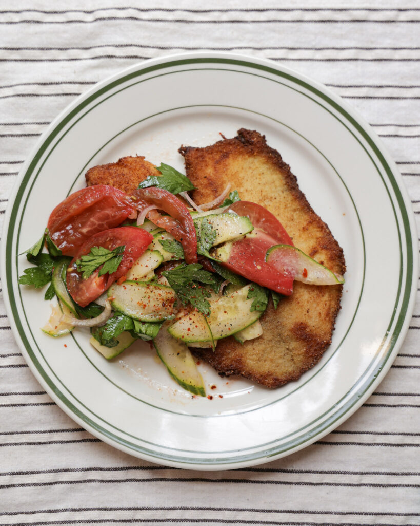 Fried Fish with Chili Tomato Salad