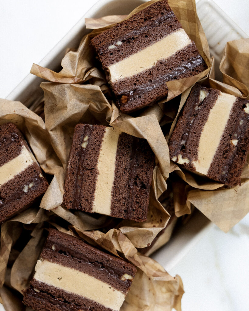 Texas Sheet Cake Ice Cream Sandwiches